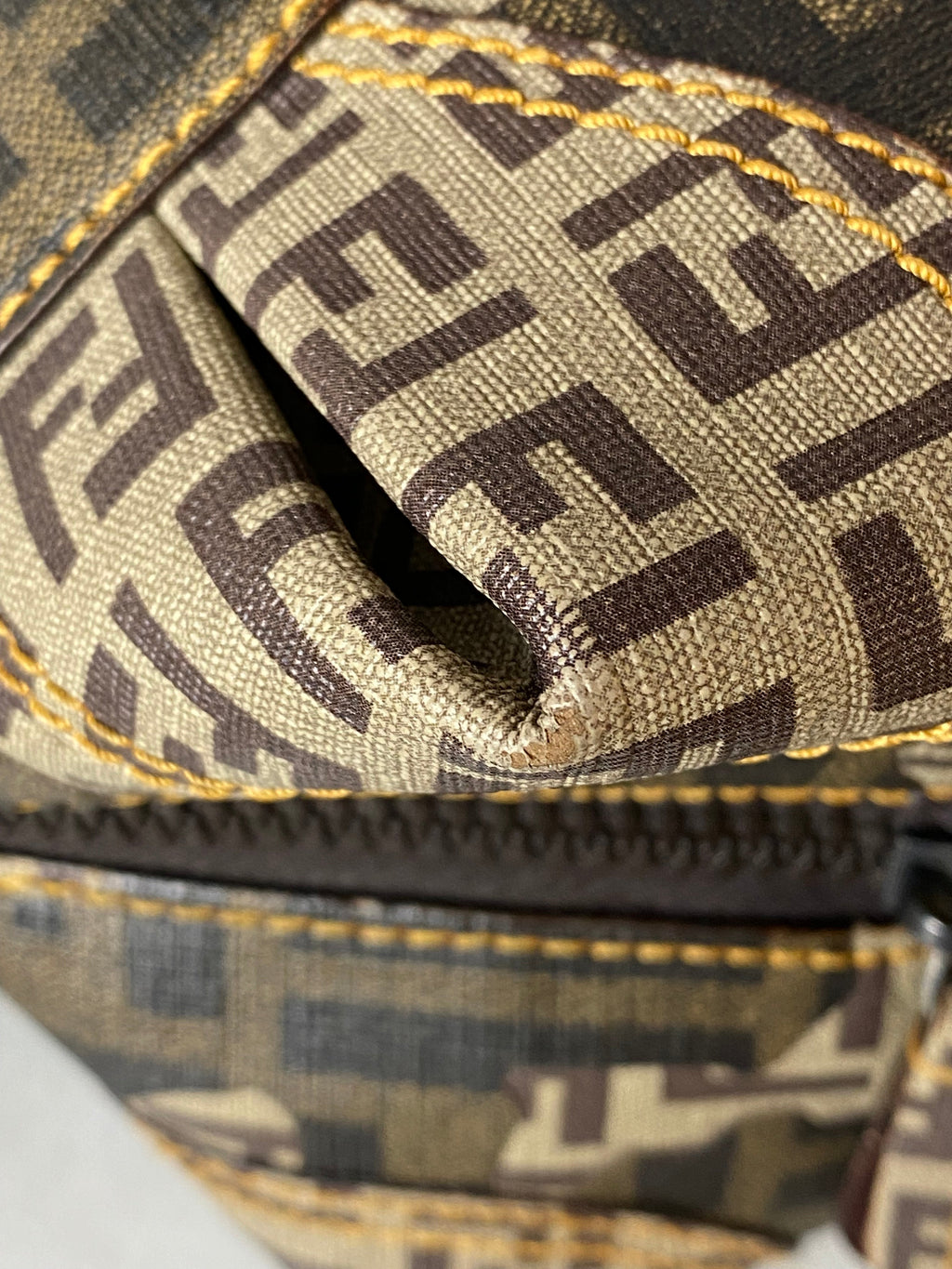 Fendi Tobacco Zucca Boston L.E Top Handle Bag