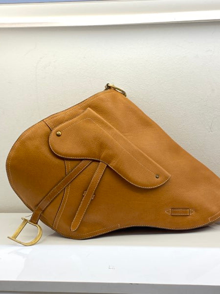 Christian Dior Camel Saddle Crossbody Bag