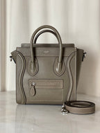Celine Dark Beige Luggage Nano Tote Bag