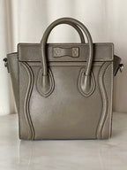 Celine Dark Beige Luggage Nano Tote Bag