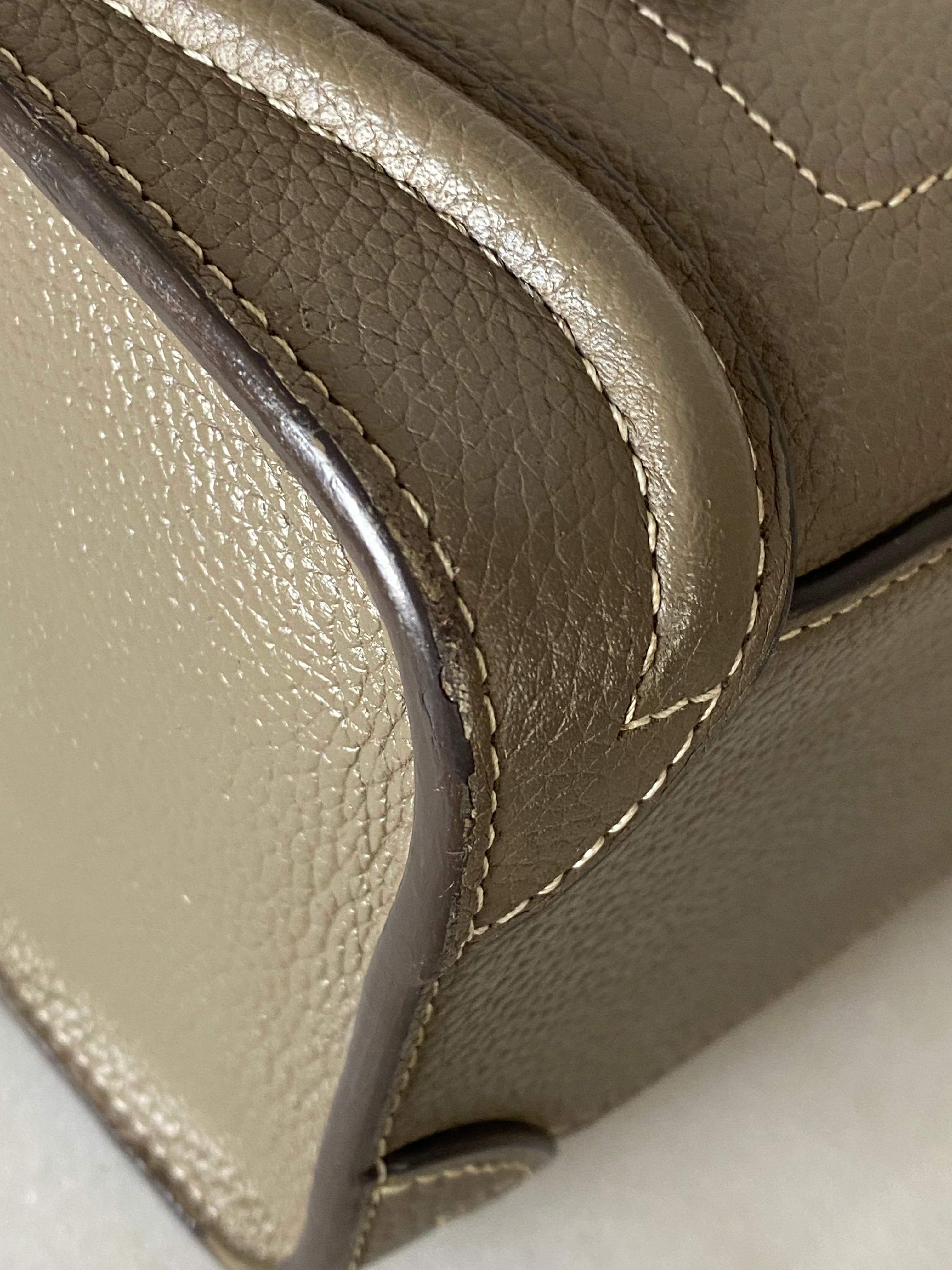 Celine Dark Beige Luggage Nano Tote Bag