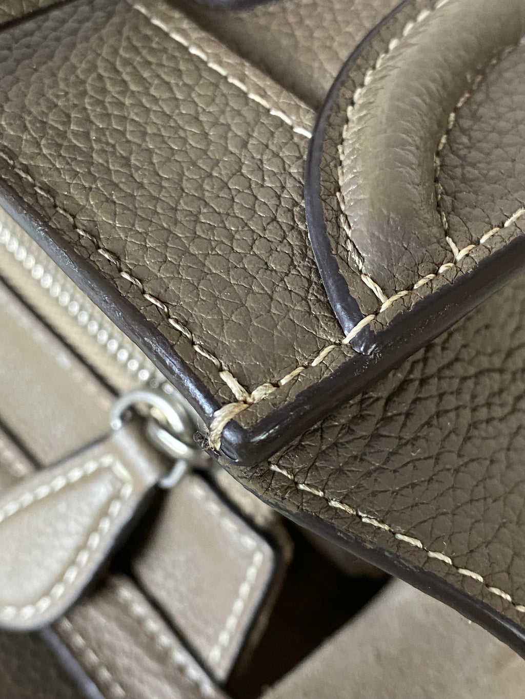 Celine Dark Beige Luggage Nano Tote Bag