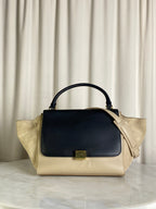 Celine Bicolor Trapeze Tote Bag W/ Strap