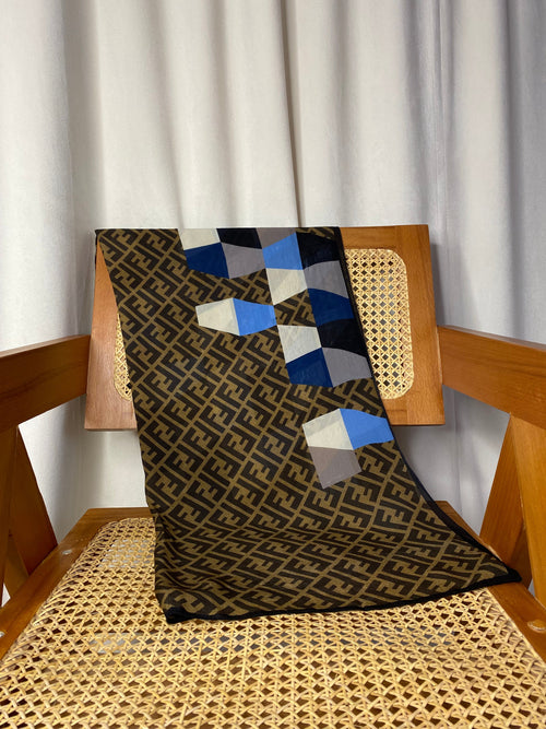 Fendi Multicolor FF Long Silk Scarf