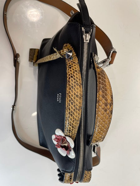 Fendi Black Python Handle By The Way Bag