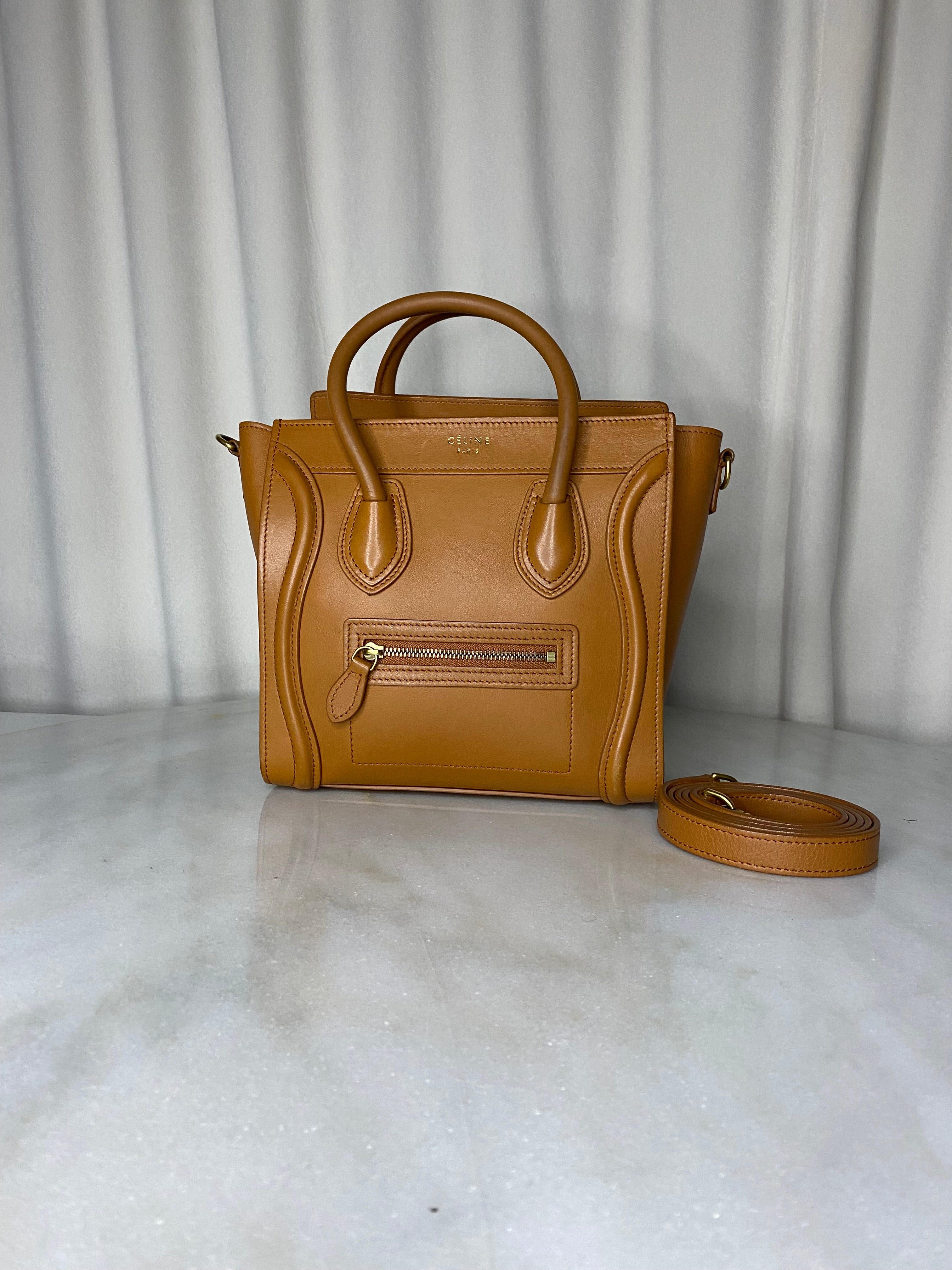 Celine Camel Nano Luggage Bag