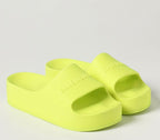 Balenciaga Chuncky Pool Slides in Acid Lime