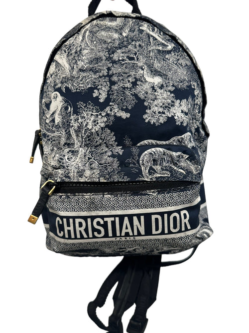 Christian Dior Blue Toile De Jouy FabricBackpack