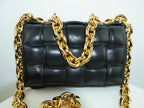 Bottega Veneta Chain Cassette Padded Leather Shoulder Bag in Black