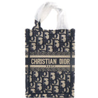 CHRISTIAN DIOR Mini Dior Book Tote Phone Bag In Blue Dior Oblique Embroidery