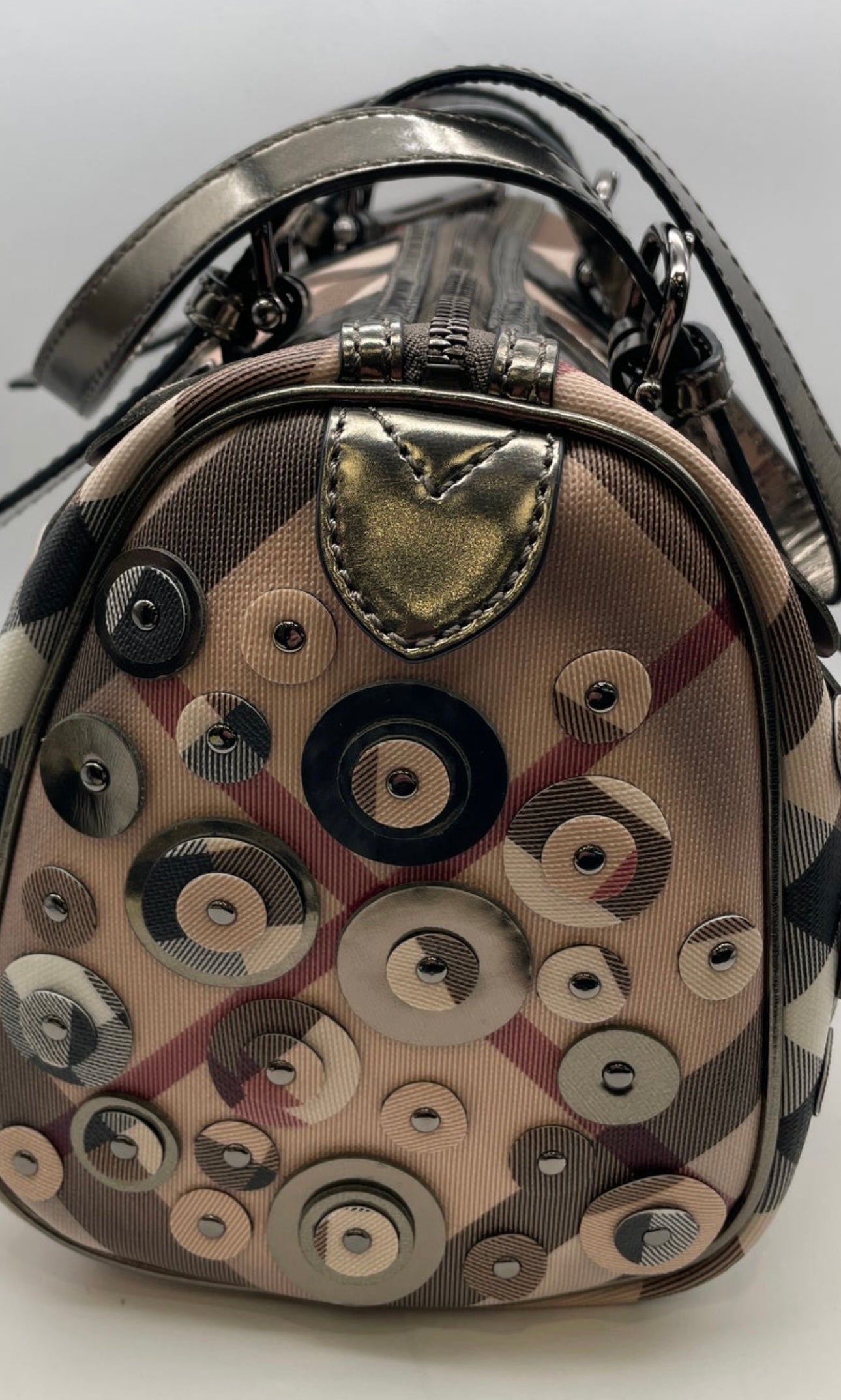 Burberry Tartan Print Bowling Bag