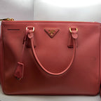 Prada Saffiano Pink Double Zip Handbag