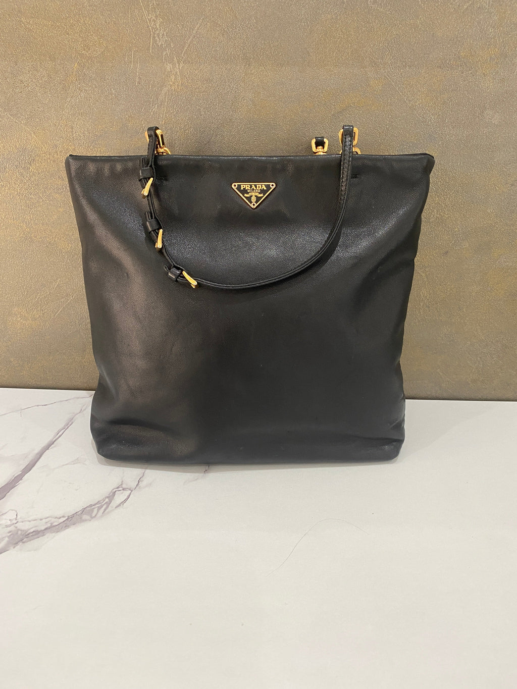 Prada small calf skin tote bag