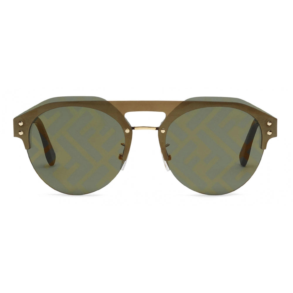 Fendi Brown Aviator Style With Fendi Monogram Lens