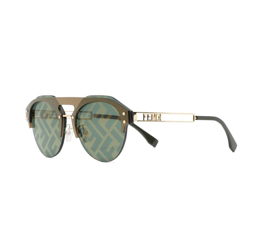 Fendi Brown Aviator Style With Fendi Monogram Lens