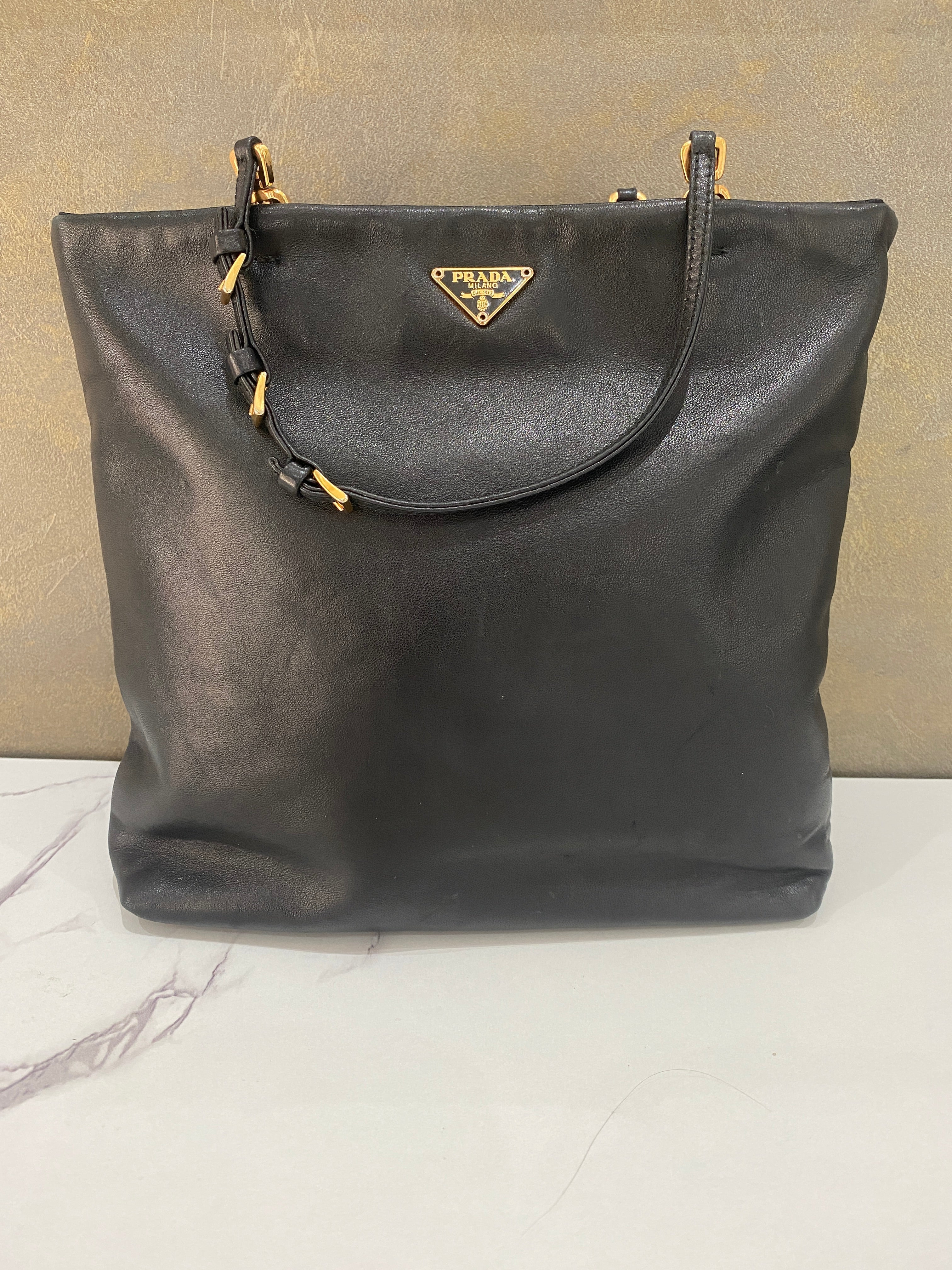 Prada small calf skin tote bag