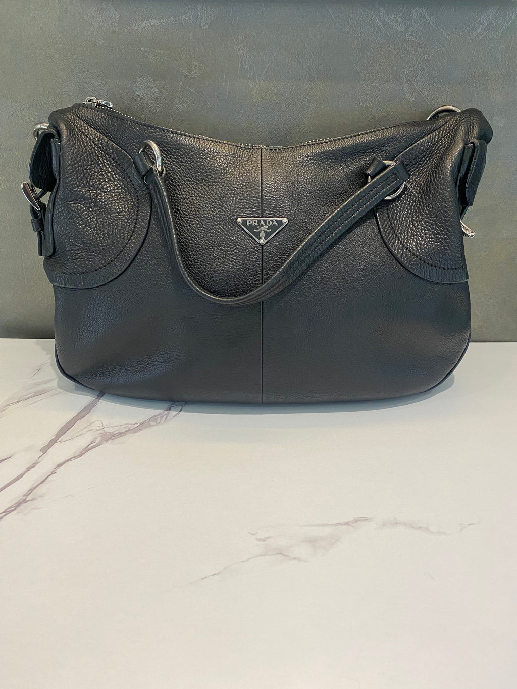 Prada Black Leather Shoulder Bag