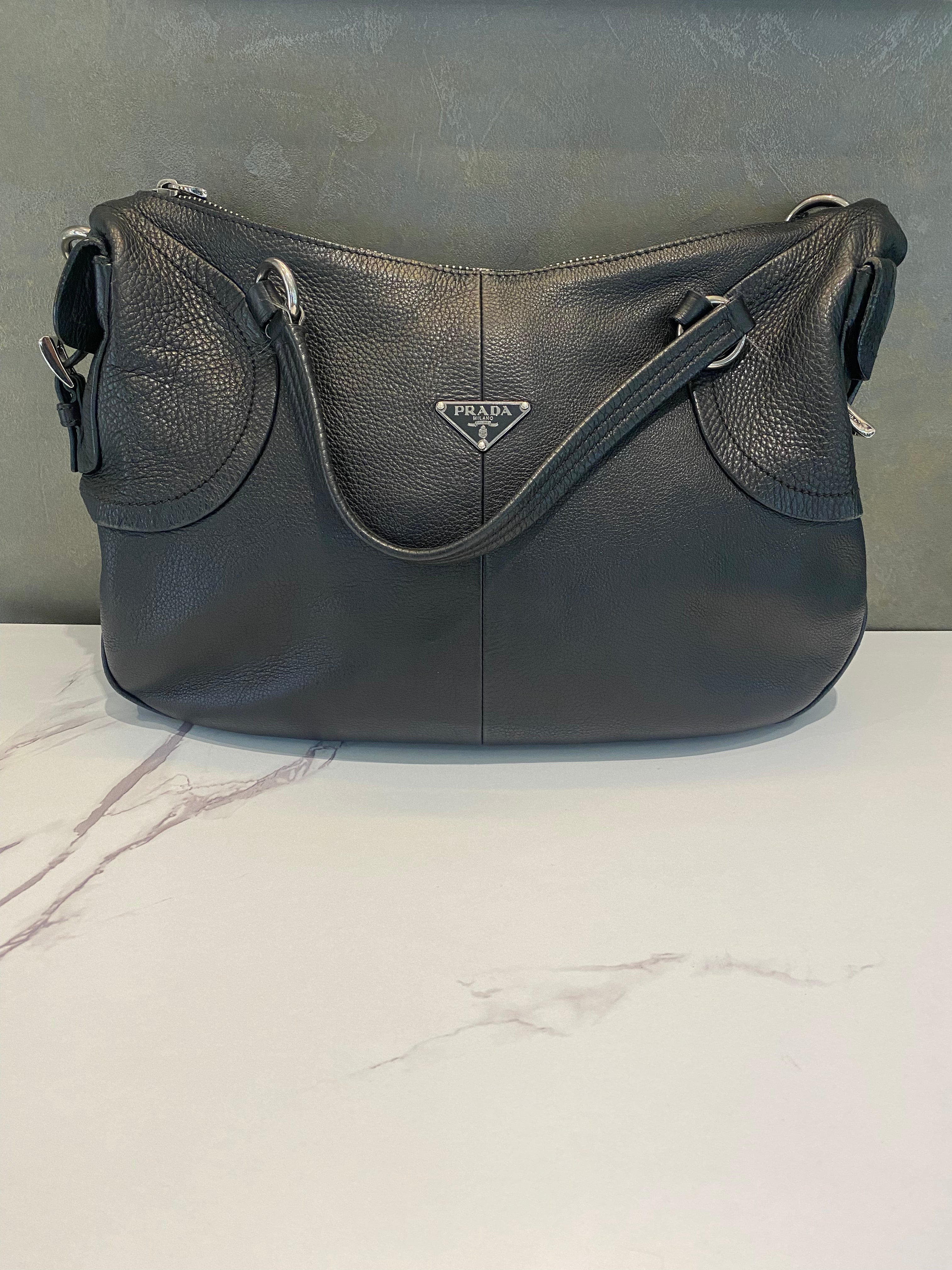 Prada Black Leather Shoulder Bag
