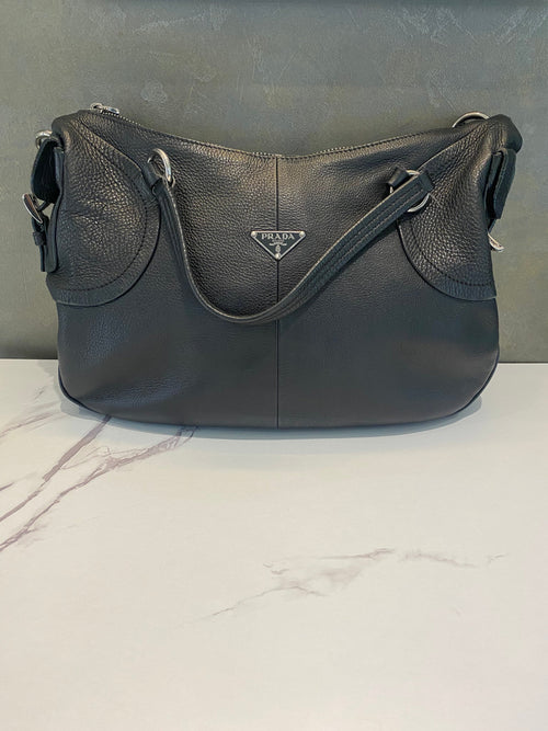 Prada Black Leather Shoulder Bag