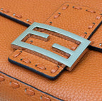 FENDI BAGUETTE 27CM BROWN CALFSKIN SILVER HARDWARE