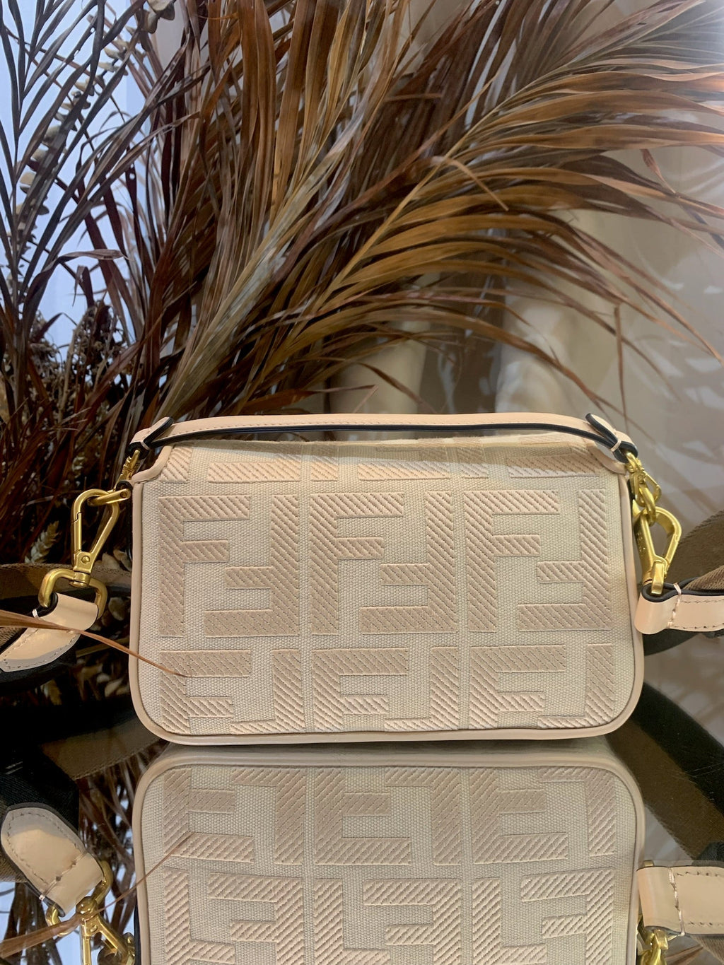FENDI Baguette Canvas FF Mini Bag