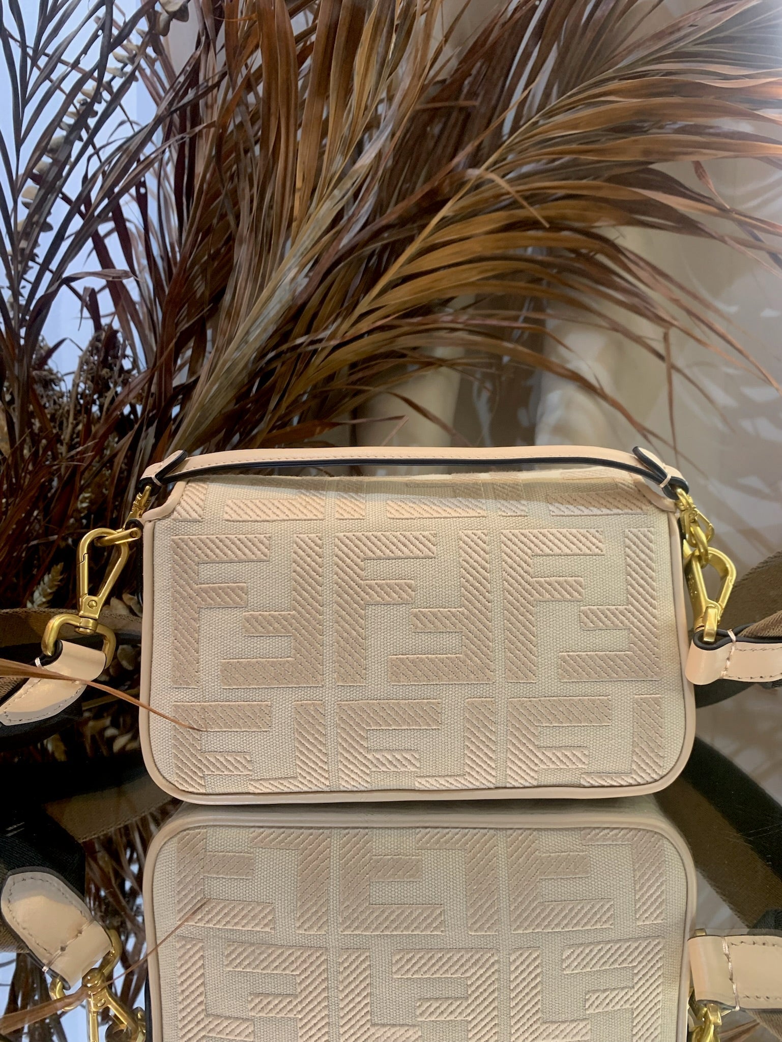 FENDI Baguette Canvas FF Mini Bag