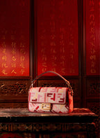 Fendi Baguette Bag In FF Motif Canvas Pink/Red Lunar New Year Collection