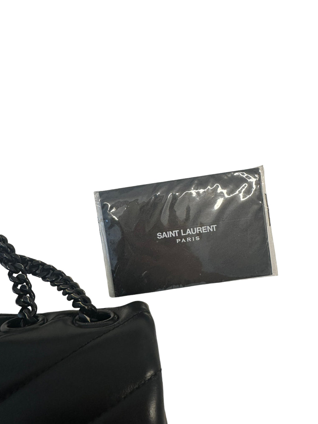 SAINT LAURENT - Black Matelassé Leather Medium Loulou Bag