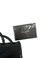 SAINT LAURENT - Black Matelassé Leather Medium Loulou Bag