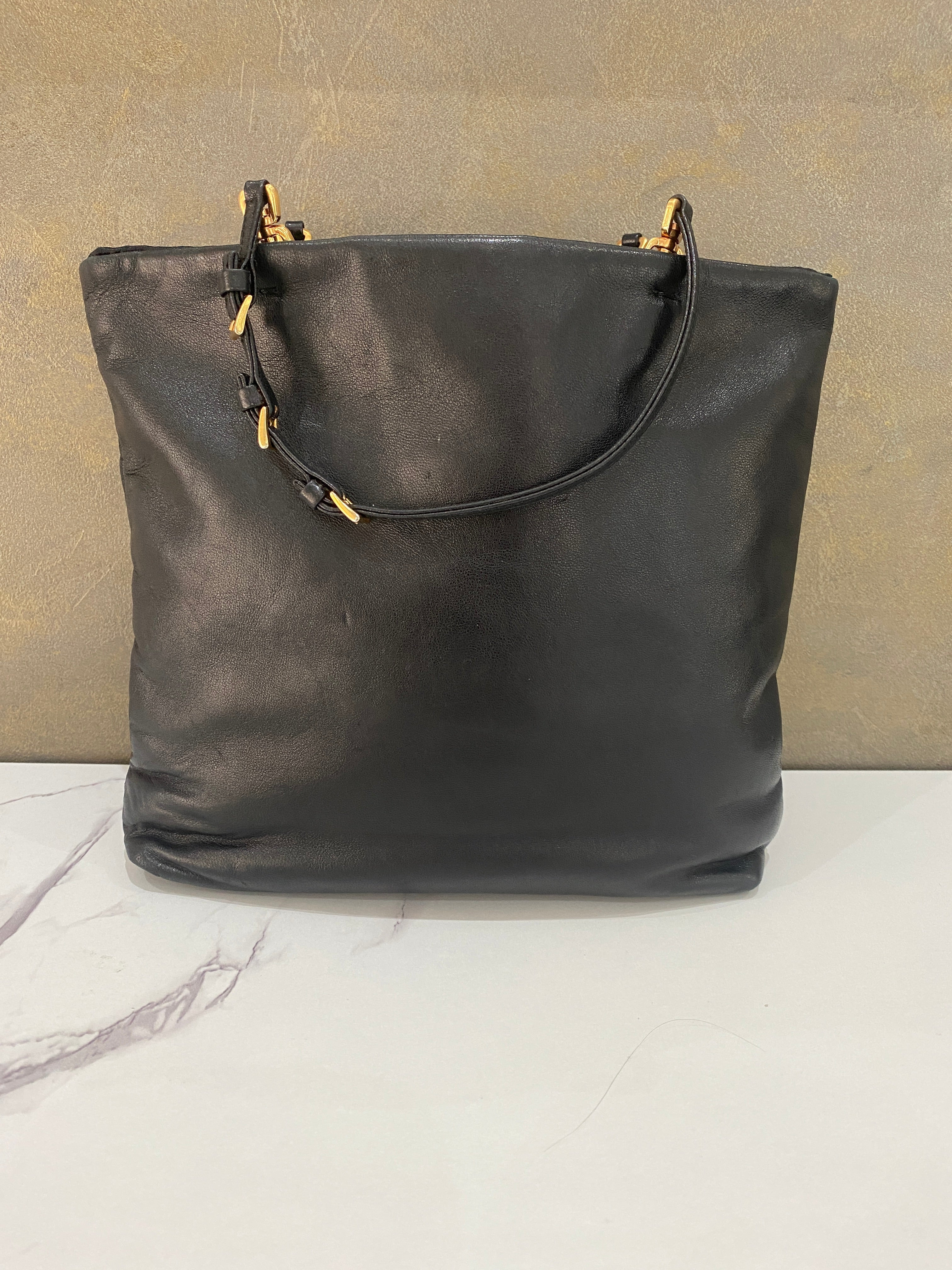 Prada small calf skin tote bag