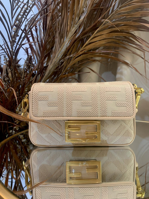 FENDI Baguette Canvas FF Mini Bag