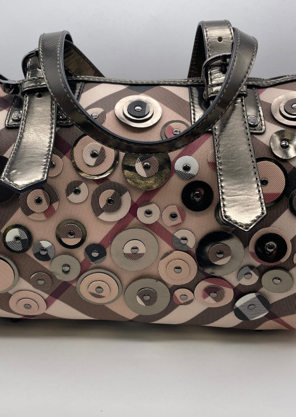 Burberry Tartan Print Bowling Bag