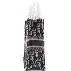 CHRISTIAN DIOR Mini Dior Book Tote Phone Bag In Blue Dior Oblique Embroidery