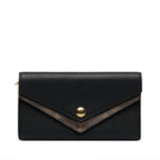 Louis Vuitton Monogram Double V Long Wallet M64319 Black Brown PVC Leather in New Condition