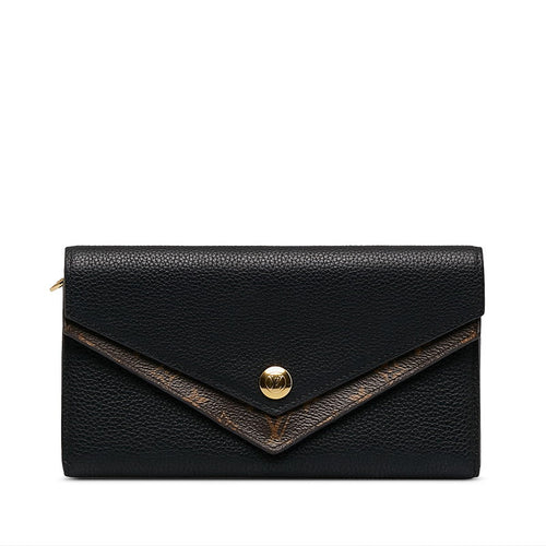 Louis Vuitton Monogram Double V Long Wallet M64319 Black Brown PVC Leather in New Condition