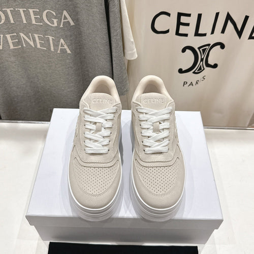 Celine CELINE 25C SNEAKERS WITH WEDGE BEIGE SUEDE 236766