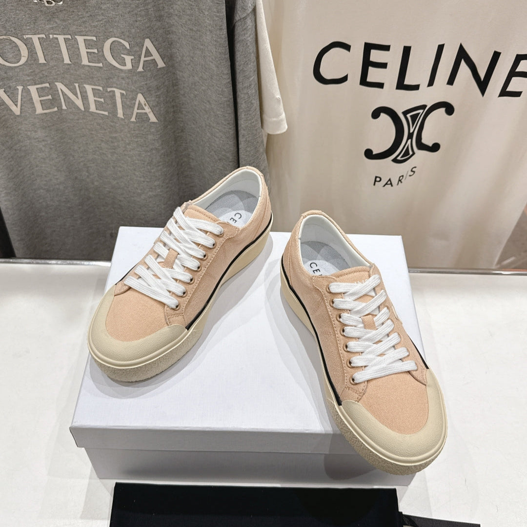 Celine CELINE 25C Trainer Sneaker Sofr Apricot Canvas 236761
