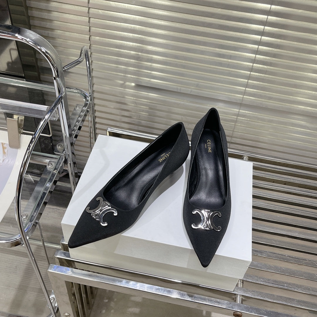 Celine WOMEN'S HIGH HEELS BLACK CALFSKIN