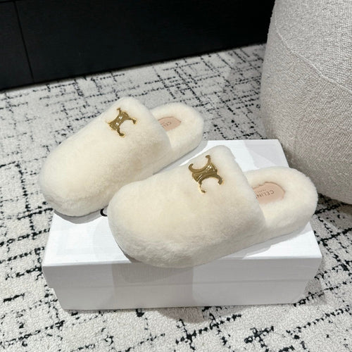 Celine SLIPPER IN WHITE SHEARLING