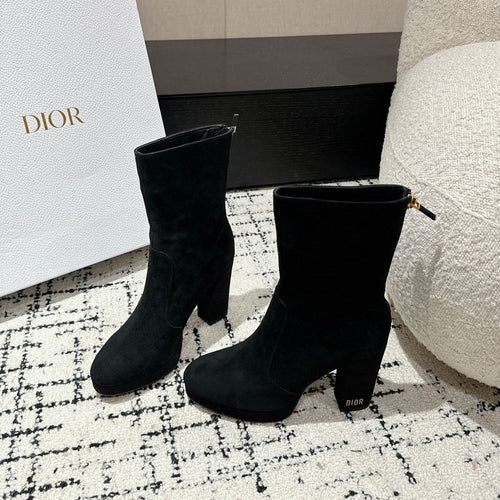 DIOR Ankle Boots 100mm Black Suede