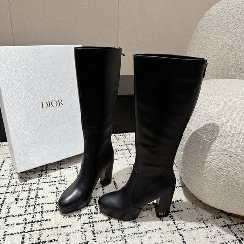 DIOR High Boots 100mm Black Lambskin