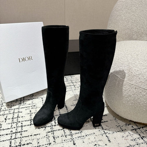 DIOR High Boots 100mm Black Suede
