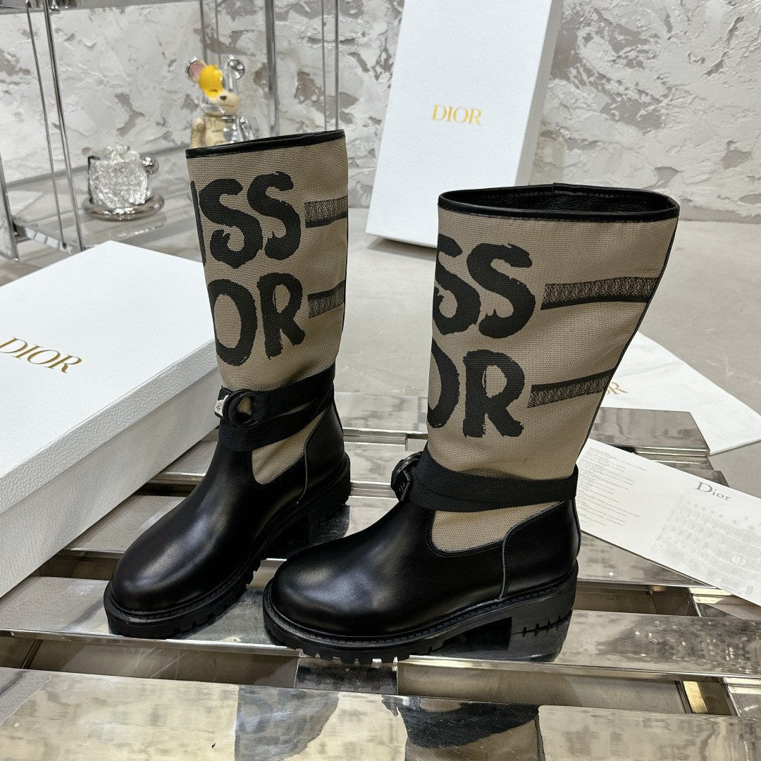 DIOR D-Major Boot In Light Brown Canvas 100574