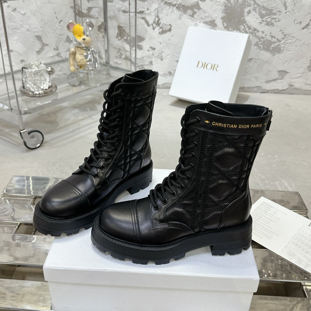 DIOR D-Unit Ankle Boot In Black Cowhide 100583