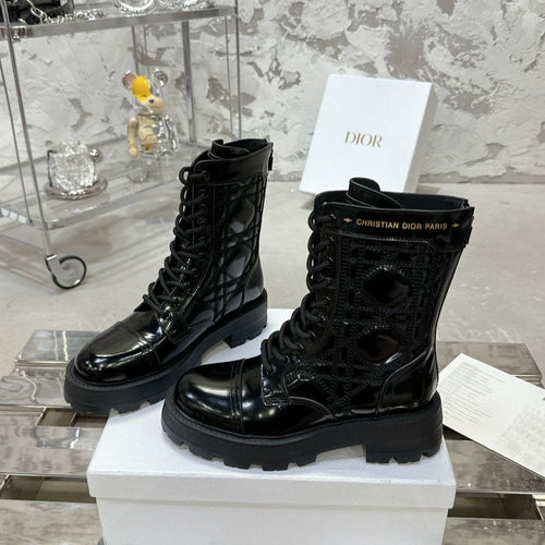 DIOR D-Unit Ankle Boot In Black Glossy Cowhide 100585