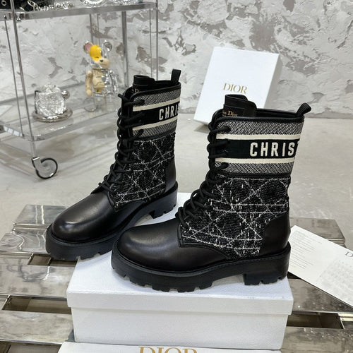DIOR D-Major Ankle Boot In Black Tweed 100592