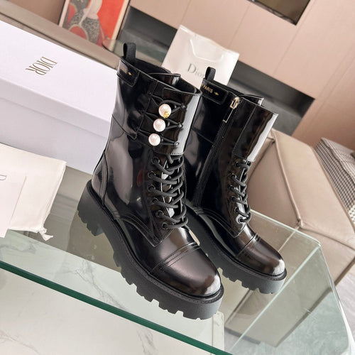 DIOR D-Strike Ankle Boot Glossy Black Calfskin