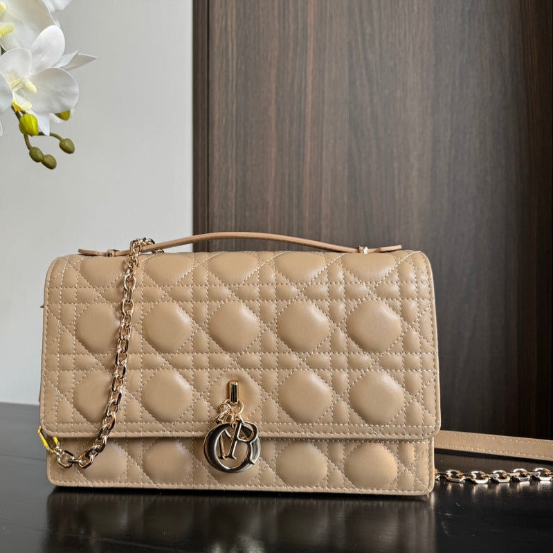 DIOR MY 24 TOP HANDLE BAG BEIGE LAMBSKIN