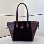 FENDI ORIGAMI MEDIUM 27 IN WINE RED LAMBSKIN AND SUEDE