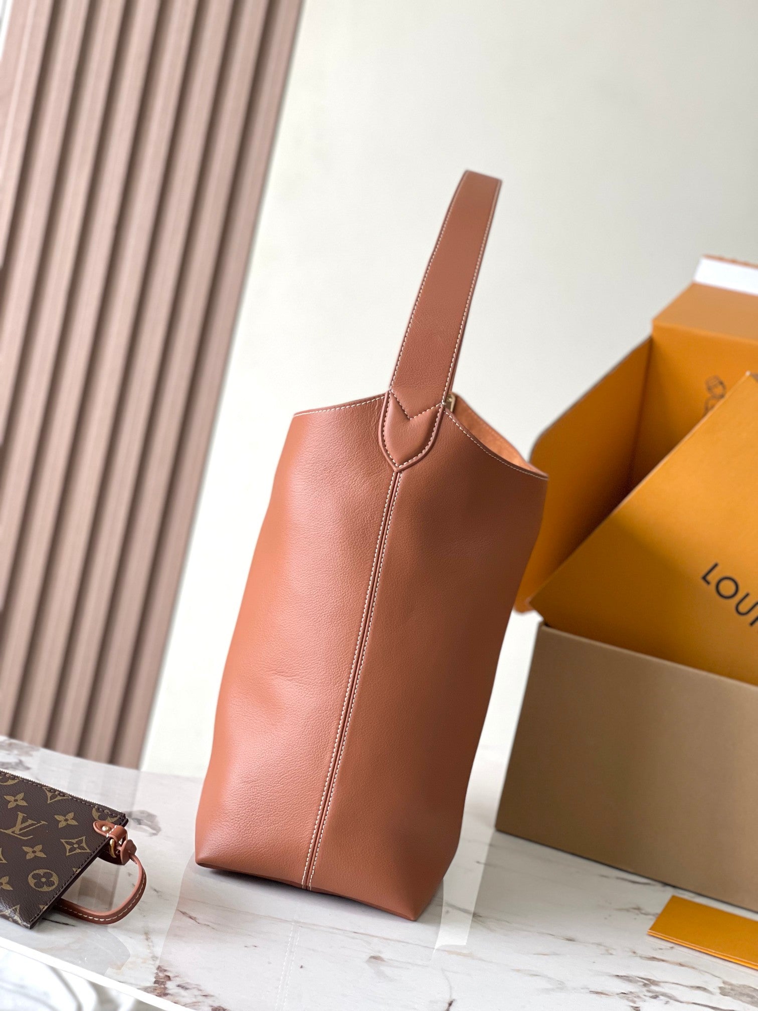 Louis Vuitton LOW KEY HOBO MM 35 IN COGNAC SMOOTH CALFSKIN